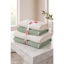 AyrStore Buğz Hamam Seti Su Yeşili Beyaz