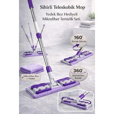 Premini Mor Sihirli Mop Yedek Bezli, Mikrofiber Yer ve Duvar Temizliği