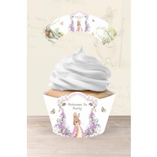 Neşeli Günlerim Pink Rabbit Pembe Tavşan Temalı Cupcake Sargısı 8'li