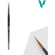 Vallejo B02004 No 4 Yuvarlak Uclu, Sentetik Kıllı, Yassı Saplı, Detay Boya Fırçası