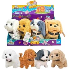  Pasifik Pelüş Yavru Köpek MC-1018 4 Renk Sesli Pilli  Hareketli Peluş Oyuncak 3+