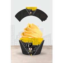 Neşeli Günlerim Batman Temalı Doğum Günü Parti Malzemeleri Seti Cupcake Sargısı 8'li