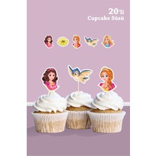 Neşeli Günlerim Prenses Teması Cupcake Süsü 20'li