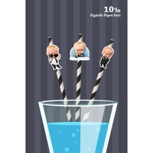 Neşeli Günlerim Patron Bebek Boss Baby Temalı  10'lu Figürlü Pipet Seti