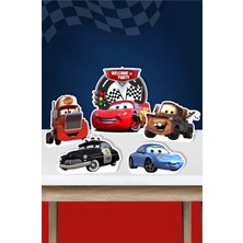 Neşeli Günlerim Şimşek Mcqueen Cars Temalı Doğum Günü Ayaklı Pano (Masa Üstü) *kalın Kağıt