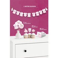 Neşeli Günlerim Hello Baby Kuğu Temalı - Hoşgeldin Kız Bebek Parti Seti