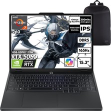 Lenovo Legion 5 15AHP10 Ryzen 7-260 48 -Gbddr5 2 Tbssd RTX5060 (8GB-GDDR7-115W) 15.3" Wuxga 165Hz Freedos + Qb Sırt Çantası 83M00070TRQB9