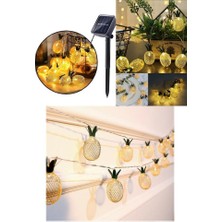 Schulzz Solar 20 Adet 5 Metre 8 Farklı Mod Premium Ananas Bahçe Balkon Güneş Enerjili Dekoratif Lamba