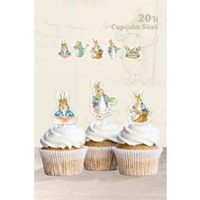 Neşeli Günlerim Peter Rabbit Tavşan Temalı Cupcake Süsü 20'li