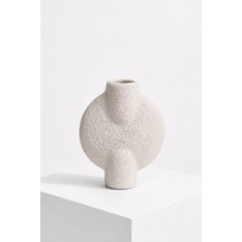 Typoniq Attitude Included Forma Solis Organik Dokulu Dekoratif Seramik Vazo 18 x 22 cm