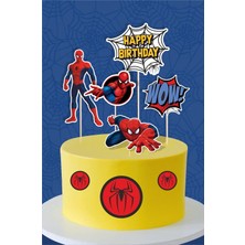 Neşeli Günlerim Spiderman Örümcek Adam Temalı Doğum Günü Kürdanlı Pasta Süsü