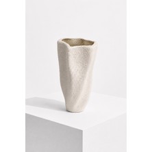 Typoniq Attitude Included Forma Vero Organik Dokulu Dekoratif Seramik Vazo 27 x 12 cm