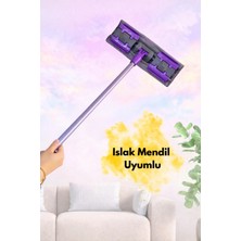 Woodhub Teleskopik Saplı Mor Mop, Kolay ve Pratik Temizlik Aracı