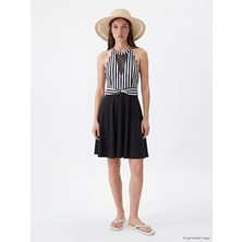Lc Waikiki Yeni Sezon Halter Yaka Çizgili Kadın Etekli Mayo