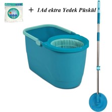 Premini Pratik Mikrofiber Temizlik Seti ve Yedek Püsküllü Kovası