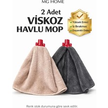 Premini 2 Adet Viskoza Havlu Mop Seti, Vidalı Uyumlu Paspas ve Yedek Mop