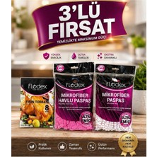 Premini Yumuşak Mikrofiber Havlu Paspas ve Fırın Torbası Seti 3'lü