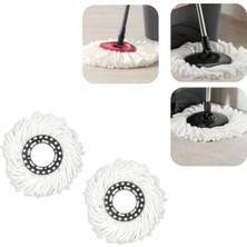 Woodhub Döküm Başlıklı Püsküllü Mop Yedek Bezleri, 2'li Paket, Temizlik Için Ideal