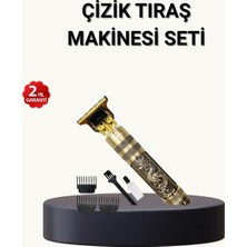 EstoreBox Profesyonel Çizik Tıraş Makinesi – T Çelik Bıçaklı, 120 Dakika Şarjlı Kullanım, 3 Başlıklı
