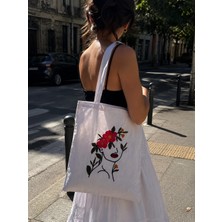 Livera Home Punch Işlemeli Bez Çanta, Omuz Çantası, Tote Bag (40X40CM)