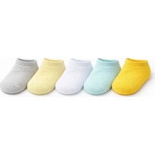 Solde Socks 5’li Bebek/çocuk Pamuklu Günlük Çorap – Düz Renk, Konforlu ve Kaliteli