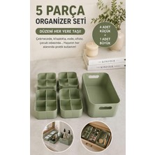 Okyanus Home  5 Parçalı Çok Amaçlı Bölmeli Organizer Seti - Yeşil