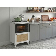 Kenz Life Kenzlife Ocak Dolabı Revbahar Mat Beyaz 85*60*56 Jut Kare Kapak Mdf Gövde Arkalıksız