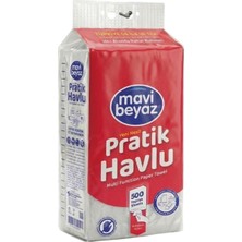 Mavi Beyaz Pratik Havlu 500'LÜ (5'li Paket)