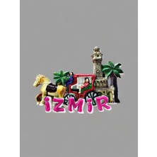 Mundy Izmir Polyester Kabartmalı Magnet 9x7 cm Dekoratif Hediyelik Buzdolabı Süsü (KOD:1372)