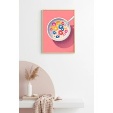 Huhuli Doğal Ahşap Çerçeveli Retro Tablo - Canlı Pop Art Desenleri | HUHU2552