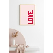 Huhuli Doğal Ahşap Çerçeveli Retro Tablo - Love Pop Art | HUHU2659