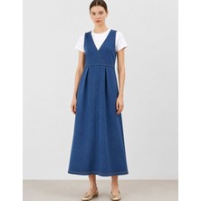 Organickid Denim Kadın Kruvaze Elbise