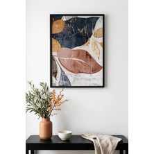 Huhuli Doğal Ahşap Çerçeveli Yaprak Desenli Tablo - Modern | HUHU1285