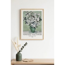 Huhuli Doğal Ahşap Çerçeveli Çiçek Desenli Tablo - Pastel Tonlar | HUHU1163