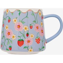Cath Kidston Strawberry Mavi Stoneware Kupa 340 ml