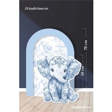 Neşeli Günlerim 2'li Ayaklı Pano Seti Safari Mavi, Oturan Fil Temalı / 70 cm - 50 cm