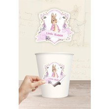 Neşeli Günlerim Pink Rabbit Pembe Tavşan Temalı Sticker (Etiket) ** Yapışkanlı Kağıt