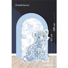 Neşeli Günlerim 2'li Ayaklı Pano Seti Safari Mavi, Leopar / 100 cm - 65 cm