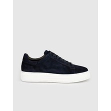 Cabani Lacivert Süet Hakiki Deri Erkek Sneaker