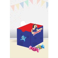 Neşeli Günlerim Pamuk Prenses Teması Kutu - Mini Hediyelik ( Şeker, Sakız, Draje, Mini Oyuncak ) 5X5X5 cm *8'li Paket