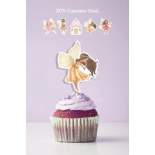 Neşeli Günlerim Peri Kızı Temalı Doğum Günü Kürdanlı Cupcake Süsü 20'li