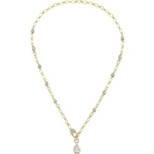 Merano Design Damla Taşlı Gold Kolye