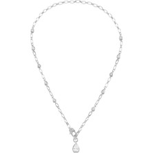 Merano Design Damla Taşlı Rhodium Kolye
