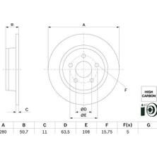 Bosch Fren Diski Arka Ford Connect 18> Ölçü: 280 mm
