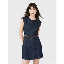Lc Waikiki Yeni Sezon Kemerli Belden Oturtmalı Mini Jean Elbise