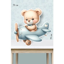 Neşeli Günlerim Helikopterli Ayıcık Temalı - 70X70 cm Ayaklı Pano