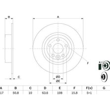 Bosch Fren Dıskı Arka Land Rover Range Rover Evoque L538 11>19