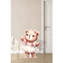 Neşeli Günlerim Beyaz Tütülü Ayakta Sevimli Ayıcık Temalı - 50 cm Ayaklı Pano