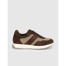 Cabani Kahverengi Hakiki Deri Erkek Casual Sneaker