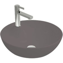 Newarc Newart Tezgah Üstü Batarya Delikli Lavabo Mat Antrasit 42,5X15,5CM